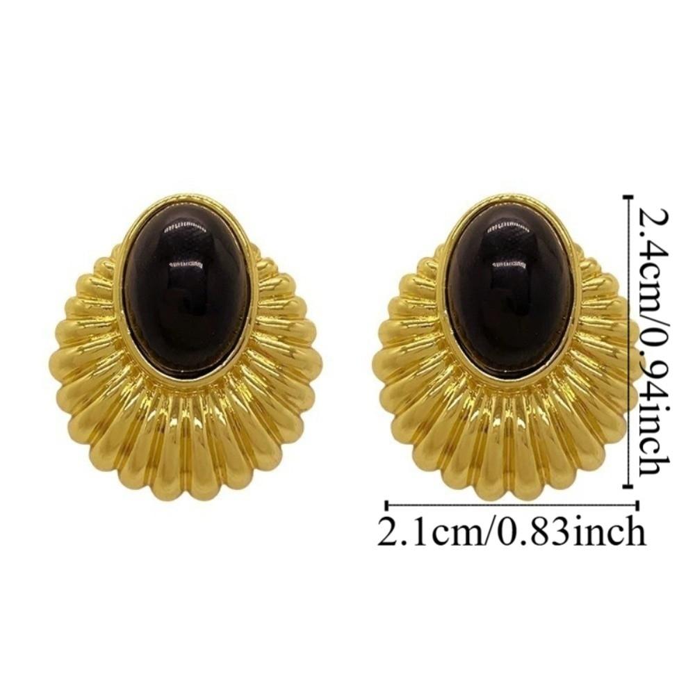 Elegant Drop Metal Earrings Geometric Jewelry Vintage Oval Earrings Gifts