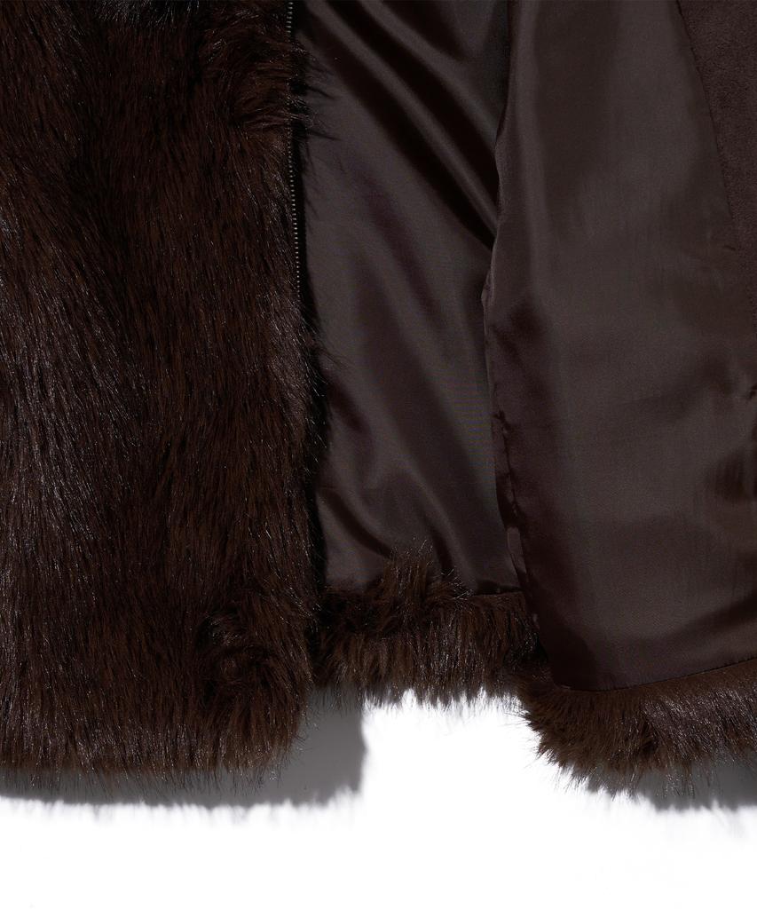 Youhee Long Hair Fur Jacket Brown