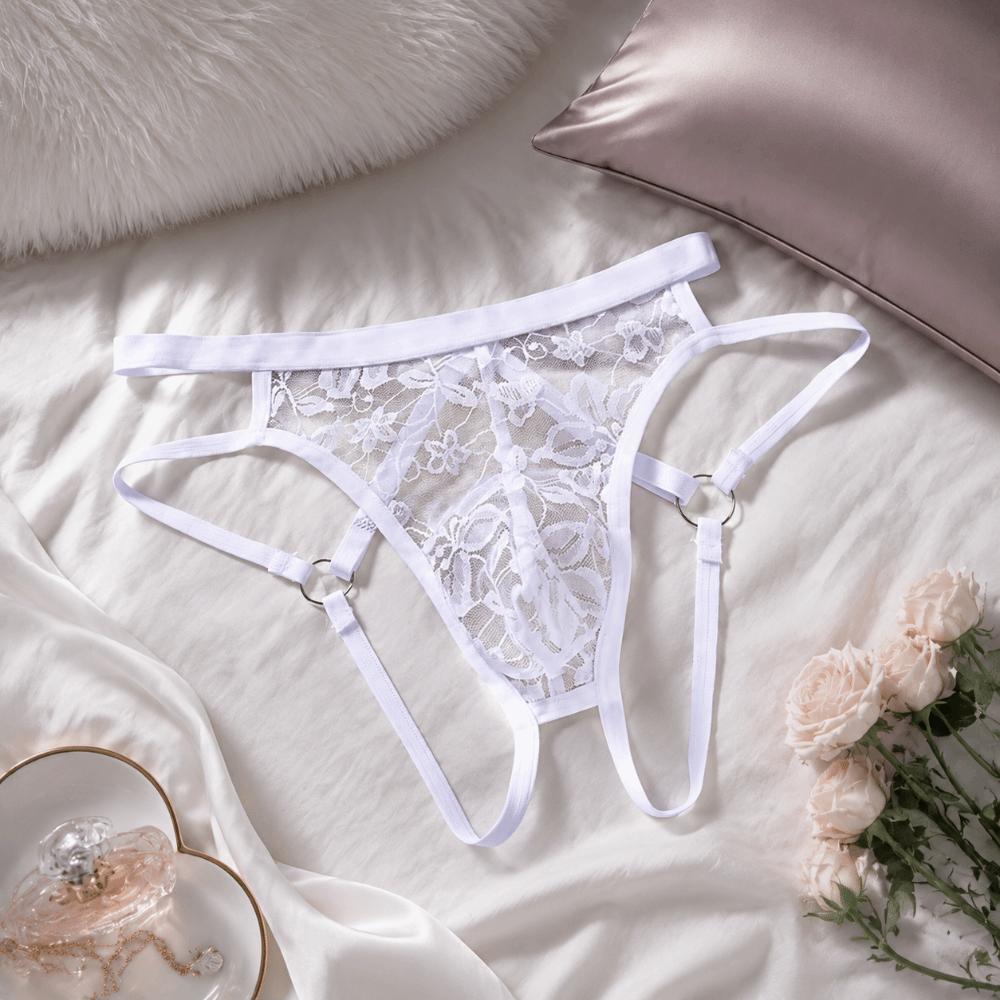 Low Waist Men Underwear Transparent Mesh T-back Briefs Simple Panties Valentine's Day
