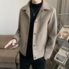 Men's Slim Korean Style Tweed Jacket - Spring, Autumn, Winter Wear, Short Wool Coat, Casual and Thick.