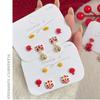 Festive Bell Pendant Earrings Chinese Style New Year Earrings Jewelry Red Little Lion Earrings