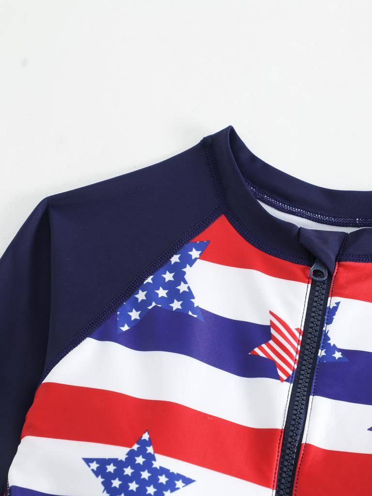 Fashion Women's Long Sleeve Printed One Piece Surf Swimsuit Bikini Summer Beachwear