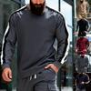 Men S Striped Color Block Long Sleeve Crew Neck Sweatshirt