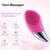 Mini Ultrasonic Facial Cleansing Brush Silicone Electric Sonic Face Skin Washing Massager USB Rechargeable Blackhead Remover