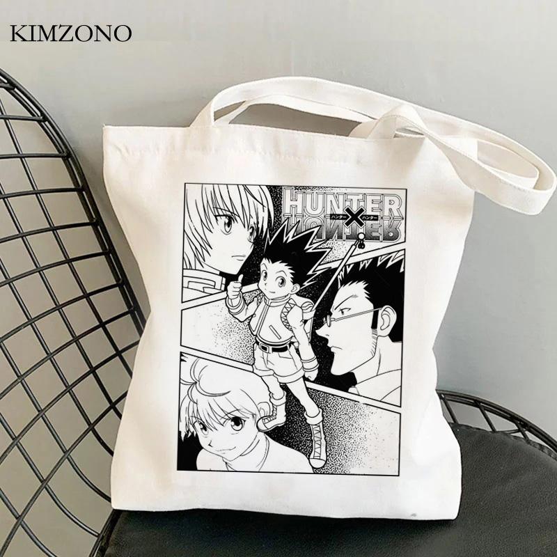 Сумка для покупок Hunter x Hunter, джутовая сумка, хлопковая сумка для покупок, многоразовая сумка для покупок, сумка для вторичной переработки, экосумка, многоразовая кабина