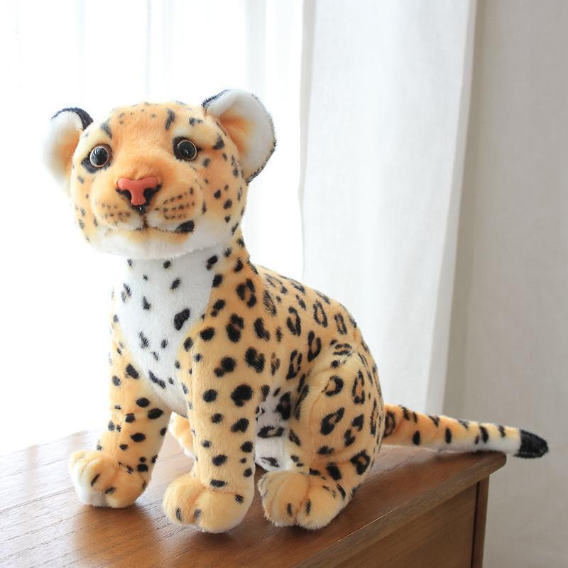Adorable Leopard Lion Stuffed Toy With Short Fur For Gift And Room Decor