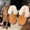 Women's Baotou EVA Plush Slippers Padded Warm Winter Thick Bottom Heightened Home Slippers Casual Hiking Indoor Shoes Snow Cotton Slippers