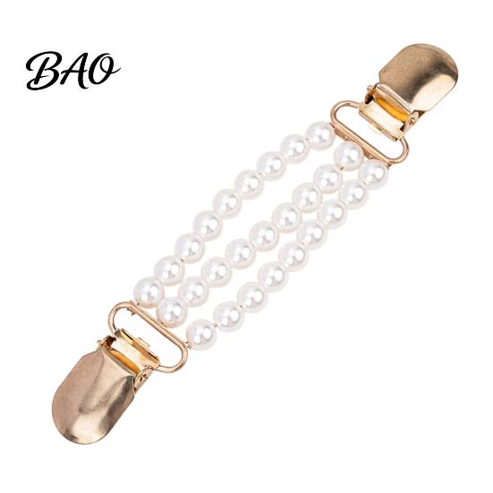 Pearl Embellished Dress Clip Vintage Sweater Clips for Women Girls, Retro Faux Pearl/Floral Cardigan Clips, Elegant Collar Waist Alteration