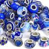 5/15/25 Pieces Resin Blue Series Large Hole Beads Random Style Craftsmanship Interval Beads DIY Bracelet Necklace Keychain Jewelry Accessories