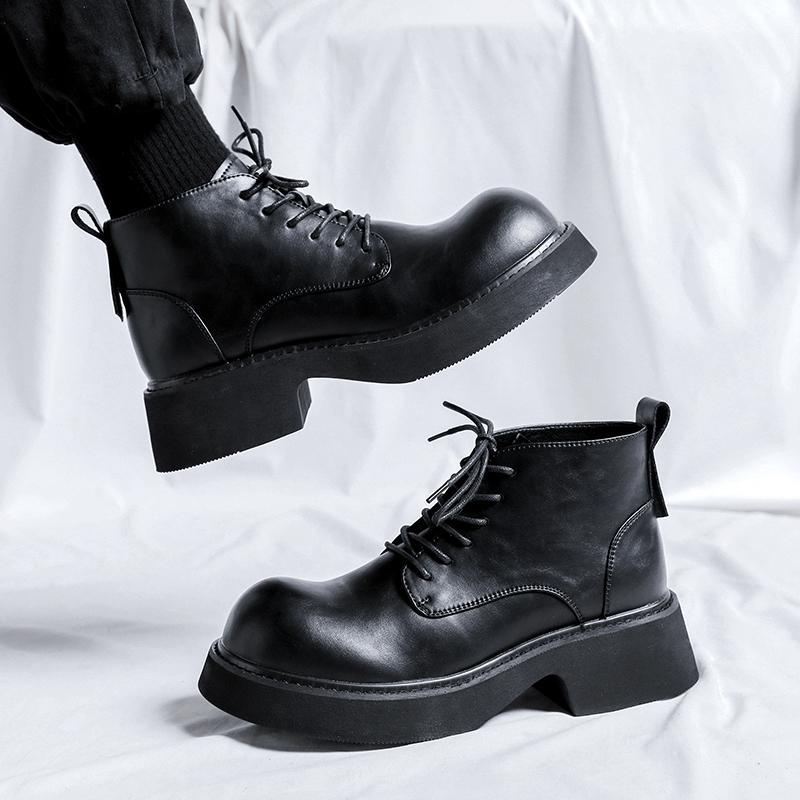 Модные мужские туфли на высокой платформе Breathe Small Leather Shoes, новые модные тенденции, универсальные японские корейские деловые повседневные туфли, мужские туфли