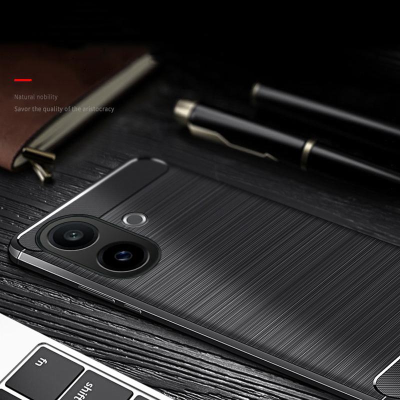For Vivo V60 Lite case Phone Cover Brushed Texture Soft TPU Silicone PU Leather Back Cover For Vivo V60 Lite Phone casing