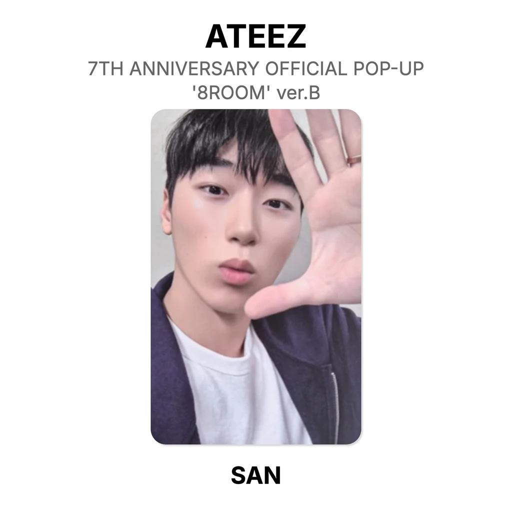 ATEEZ Официальный поп-ап к 7-й годовщине '8ROOM' версия B Официальная фотокарточка