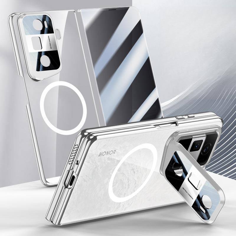 Подходит для Honor Magicvs3 Чехол для мобильного телефона Пленка Интегрированный Простой Всевключающий Противоударный Кронштейн Магнитная Адсорбция Прозрачный Гальванизированный Чехол