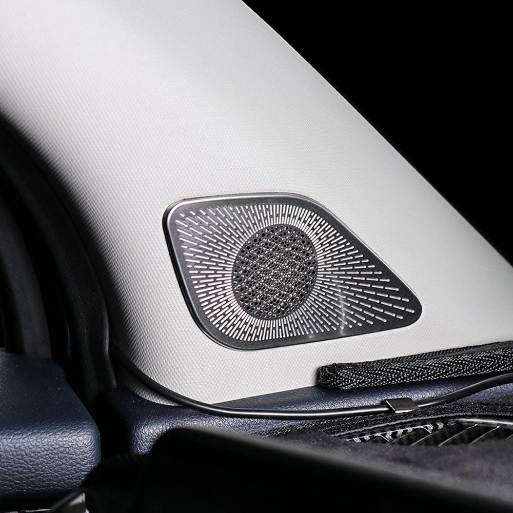 2PCS Set Door A-Pillar Tweeter Covers Speaker Decorative Stickers Stainless Steel Material for Kia Sportage NQ5 2023-2026