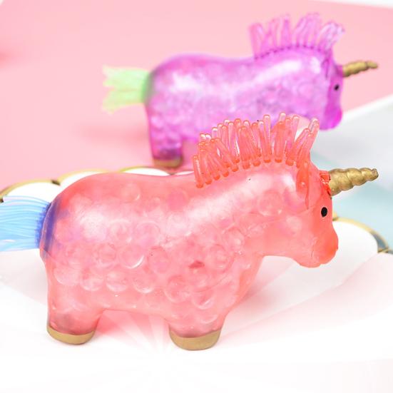 Unicorn Stress Ball Soft Squeeze Toy Sensory Water Beads Toy Stress