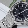 Casio Мужские часы с двойным дисплеем (жидкокристаллический/аналоговый) Серия Черные часы GA-2100-1A-