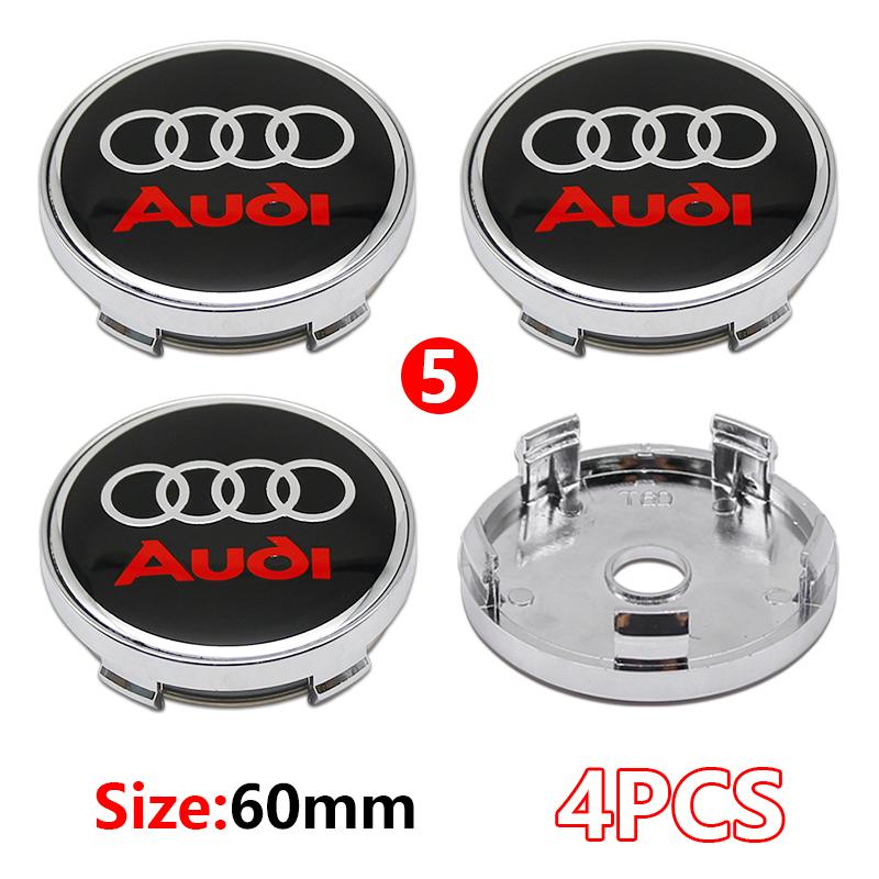 4Pcs 56mm Wheel Rim Hubcap Identity Overlay For Audi RS B8 B9 S A3 8V A4A6 C7 C6 A5 Q3 Q5 Q7 A1 Motorsport Tuning Accessory