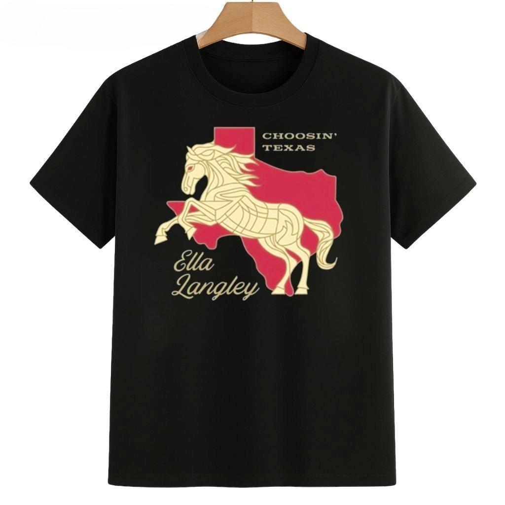 Ella Langley Choosin Texas Tour 2026 Graphic Summer 2026 Unisexs Y2k Fashion Short Sleeve Shirt Gift for Fans Oversized Tshirt