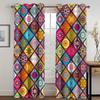 2pcs Boho Mandala Printed Window Curtains For Bedroom Living Room Rod Pocket Drapes For Bathroom Patio Door Windows Home Decor