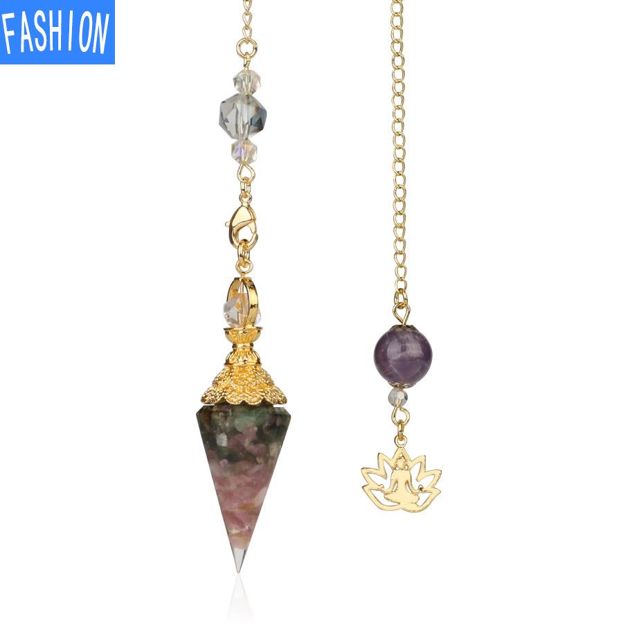 Смешанная аура, маятник природного духа, хрустальный кулон для йоги, позолоченный Будда, идея для медитации, концентрированные ювелирные изделия