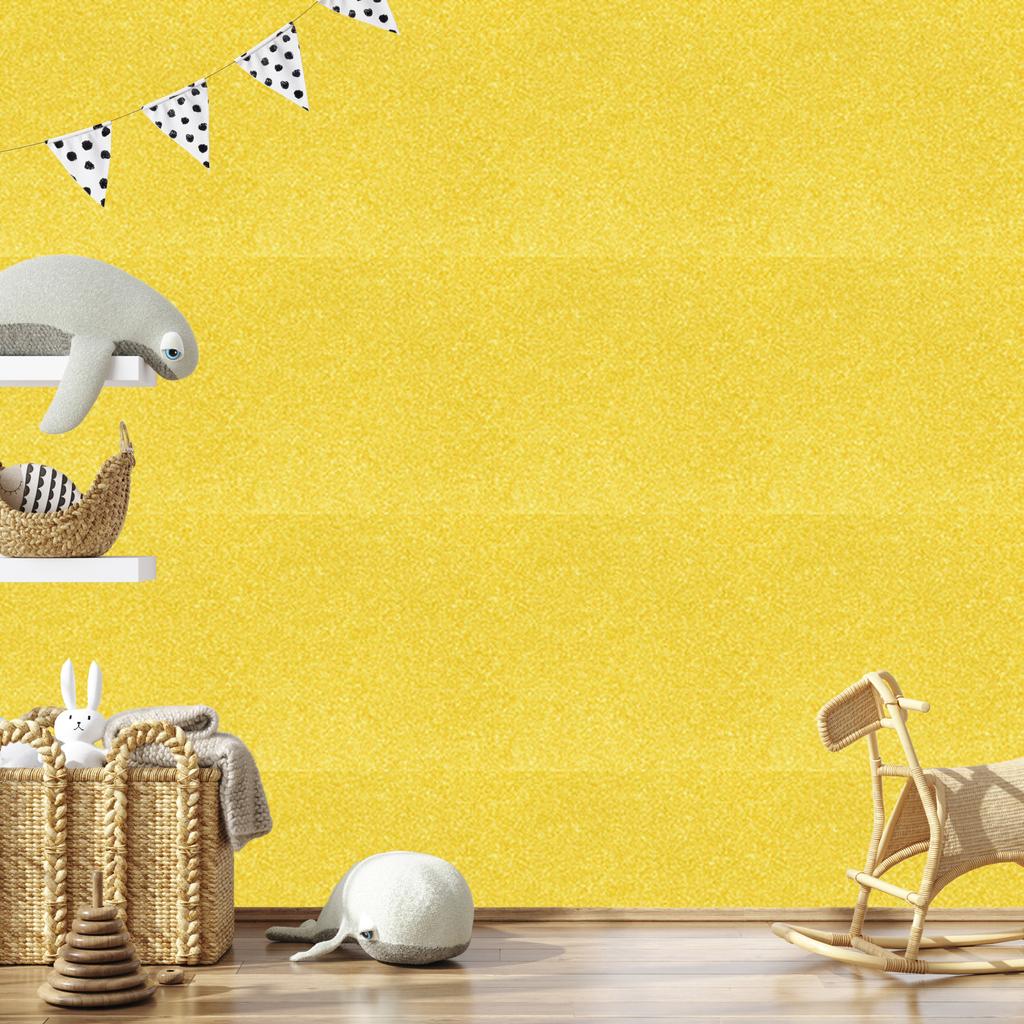 Glitter wallpaper yellow, yellow background for living room and bedroom 50x1000