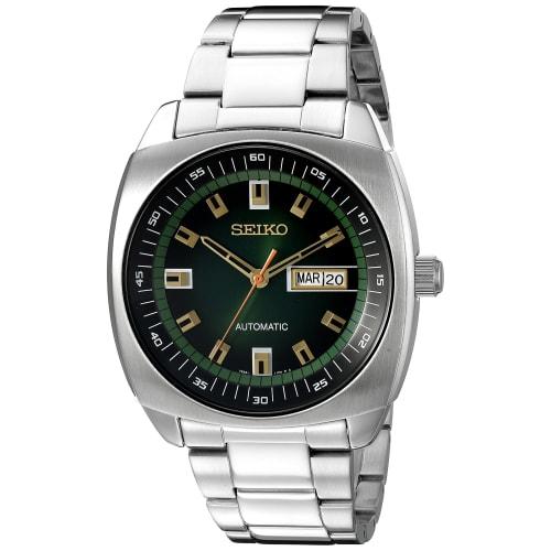 Seiko Men's SNK M97 Analog Green Dial Automatic Silver Stainless Steel Watch