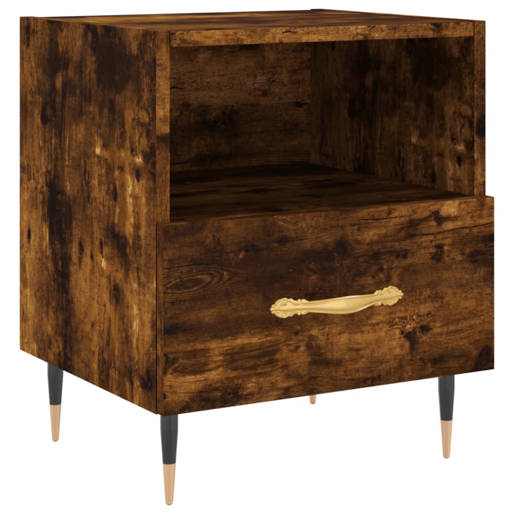 Nightstand Smoked Oak 40 x 35 x 47.5 cm Engineered Wood