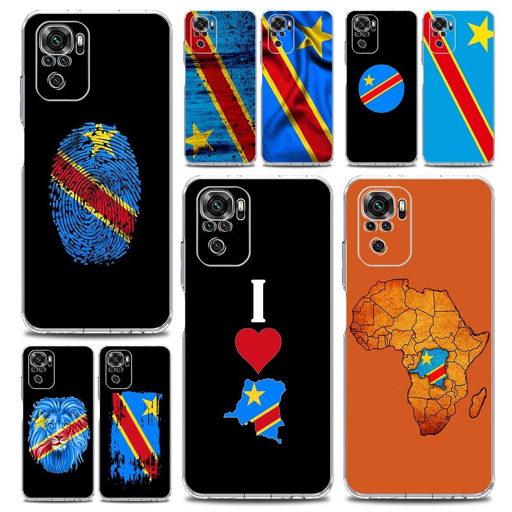 Чехол для телефона для Xiaomi Redmi Note 13 12 5G 9S 9 8 10 11 Pro Plus 4G 9T 13C 12C10C 9C 9A 7 Прозрачный чехол флаг Конго