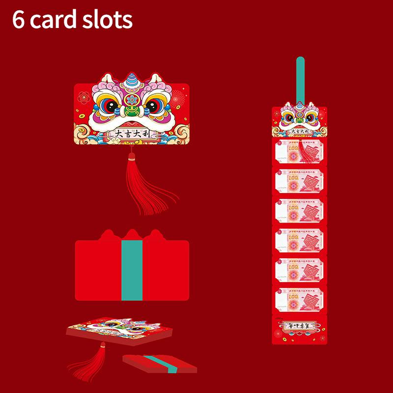 3D Chinese Traditional Red Envelopes Chinese New Year 2025 Money Packet Chinese Spring Festival Money Bag Hongbao for Kids