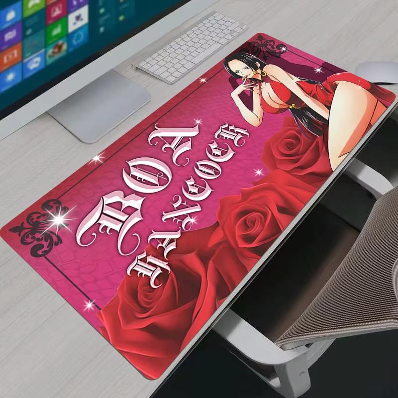 Mouse Pad Anime One Piece Boa Hancock HD Print Computer Gamer Locking Edge Mousepad XXL Keyboard PC Mice Mats Pad
