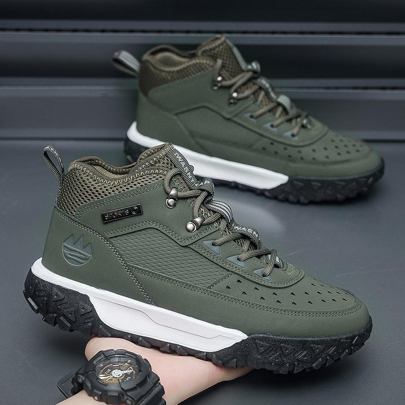 Mens Shoe Security Boots Men Casual Sneakers Booties Man Luxury Shoes High Quality Taco Ankle Boots Work Safety Shoes Brown Boot