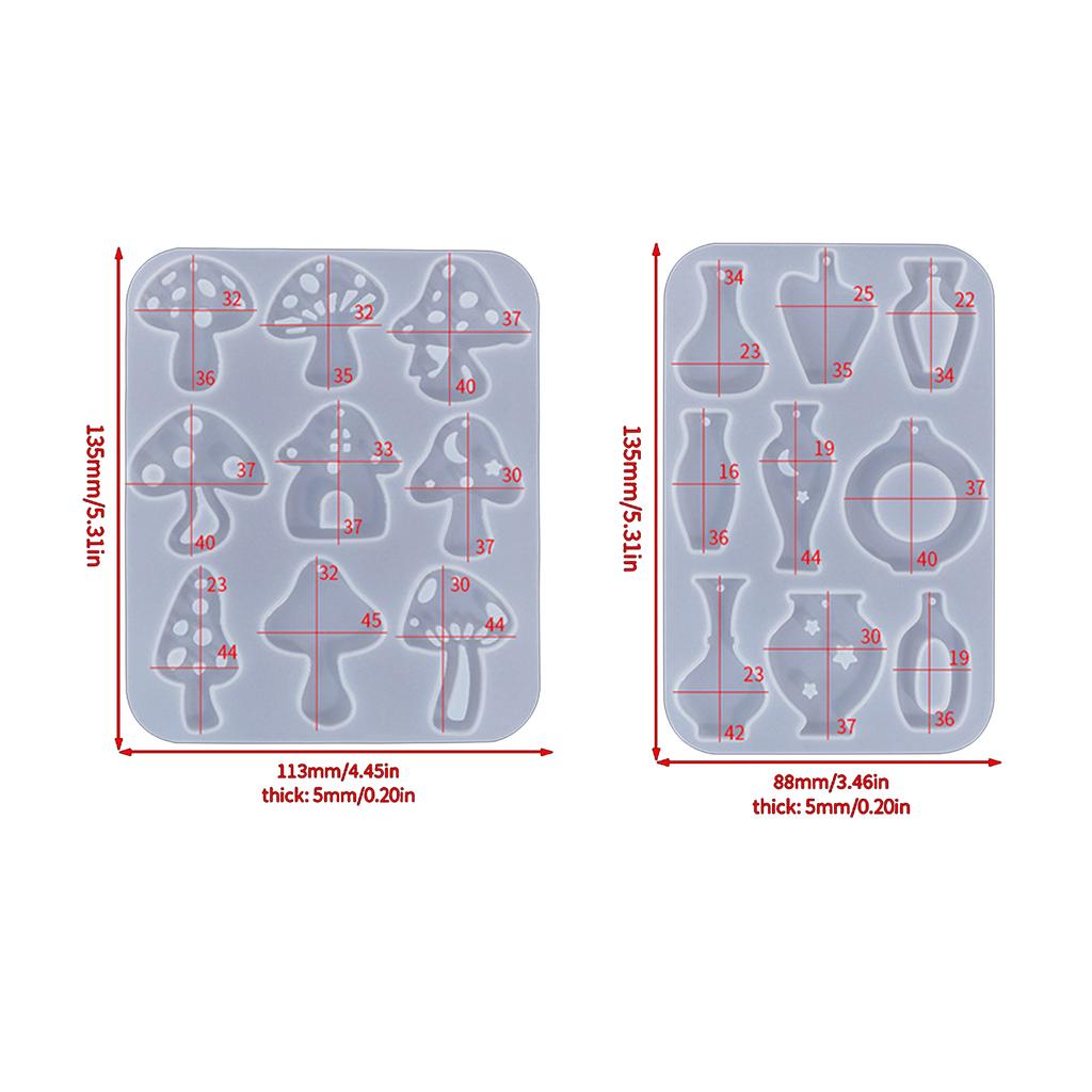 Смола Форма для брелока Грибное облако Формы для серег DIY Эпоксидная заливка Формы с отверстием Подвеска для бирки для подвешивания Изготовление для DIY