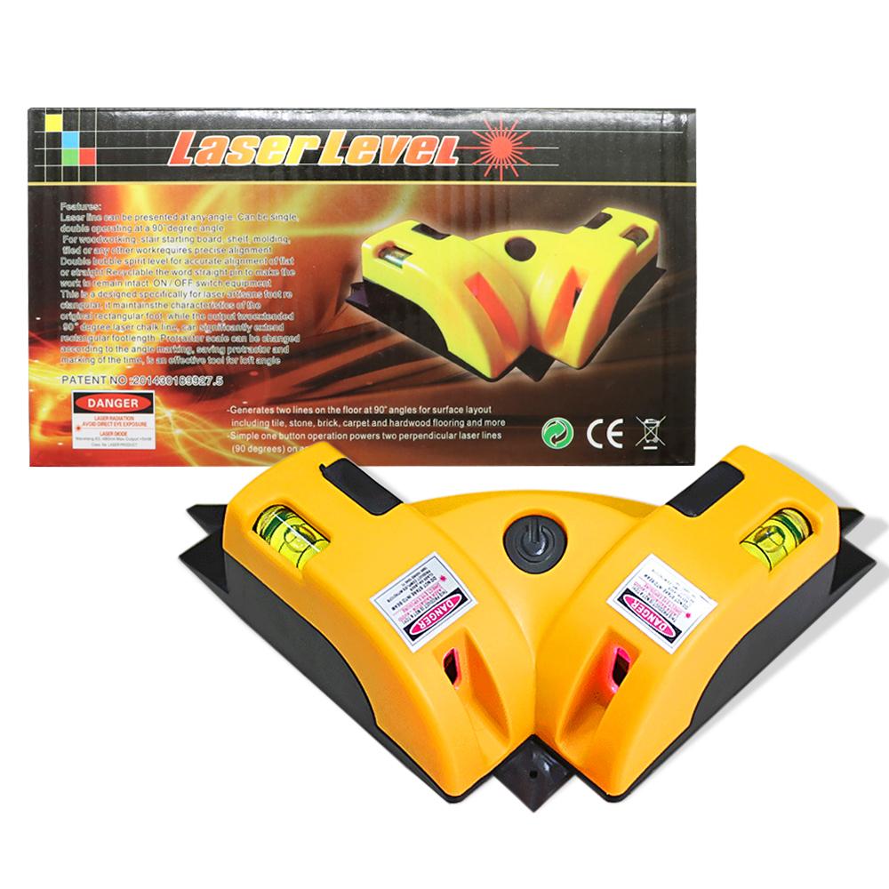 90 Degree Laser Level Portable Angle Laser Gauge Vertical Horizontal Wire Line Right Angle Level Tester for Home Decoration