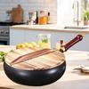 9.45" Сковорода Wok для жарки без покрытия Многоцелевая деревянная ручка для приготовления пищи Посуда для домашней кухни
