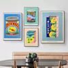 A Box Colourful Risograph Poster Print Canned Fish Retro Art Canvas Painting Wall Kitchen Chili Sauce Mural Cook Room Home Decor