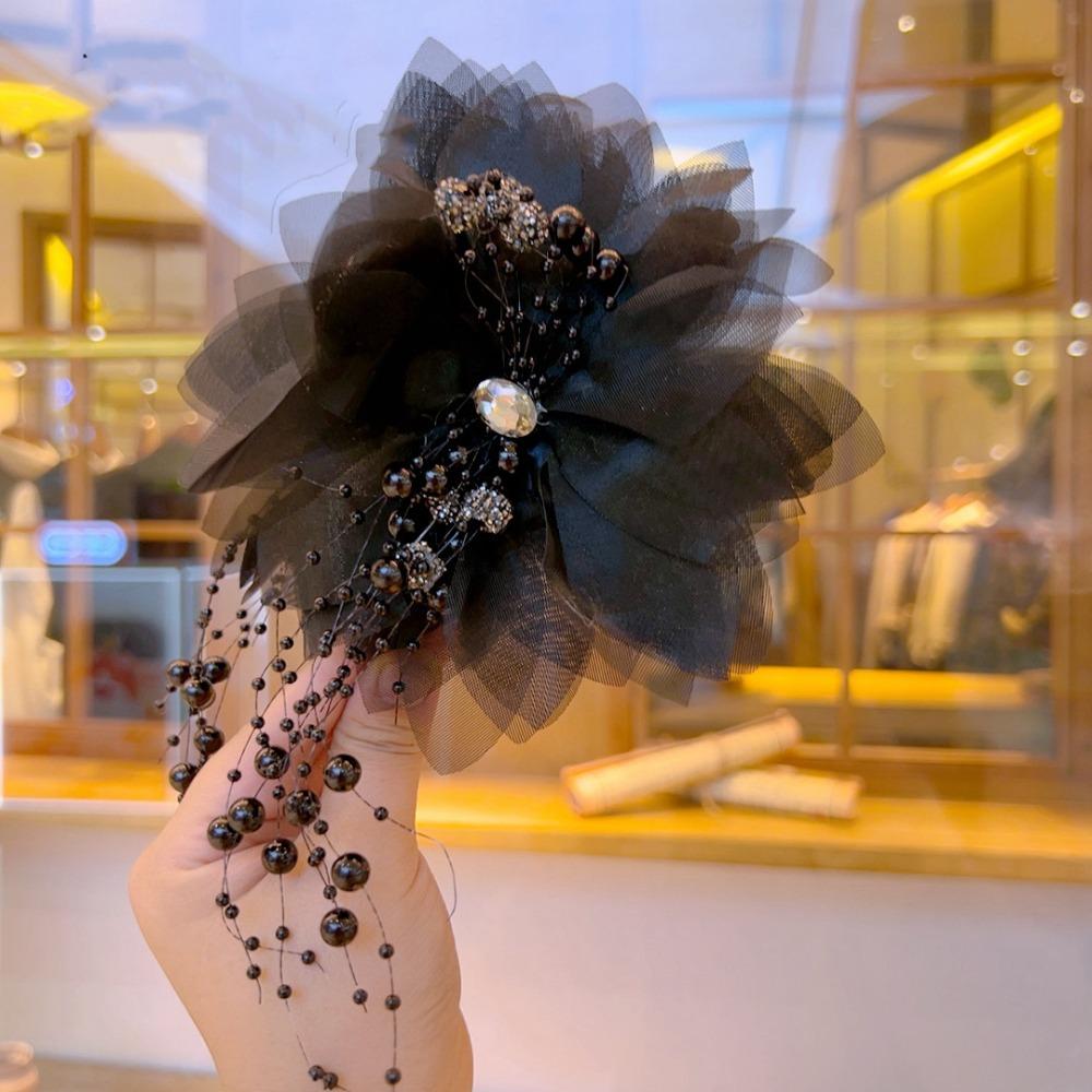 Large Hair Clip Bead Tassel Shark Clip Fashion Hairpin Grips  for Girls