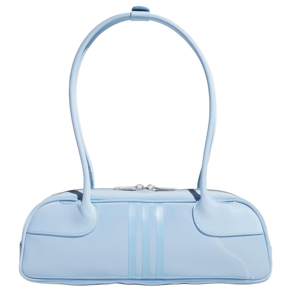 New Adidas Originals Matte Velour Polyurethane Baguette Bag Shoulder Bag Women's Blue KE4016