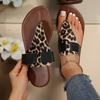 Сандалии, тапочки, сексуальные тапочки с леопардовым принтом, женские сандалии на плоской подошве, уличные тапочки