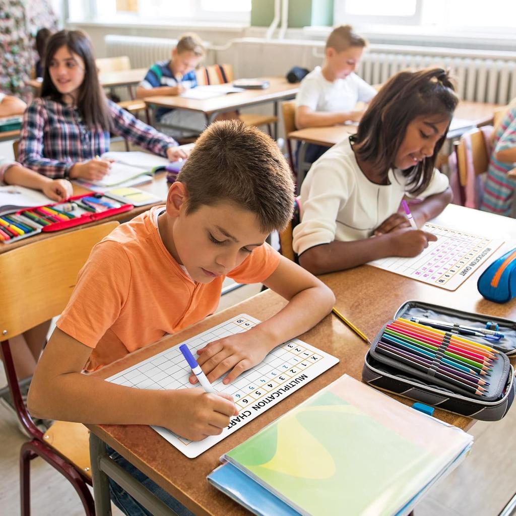 SCRIBBLEDO Dry Erase Multiplication Chart Whiteboard 9" x 12" Multiplication Table Double Sided Times Table Math Manipulatives White Board for Kids