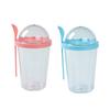 1 Set 400ml Salad Cup Double Layer Dry Wet Separation Portable Breakfast Fat Reduction Bottle