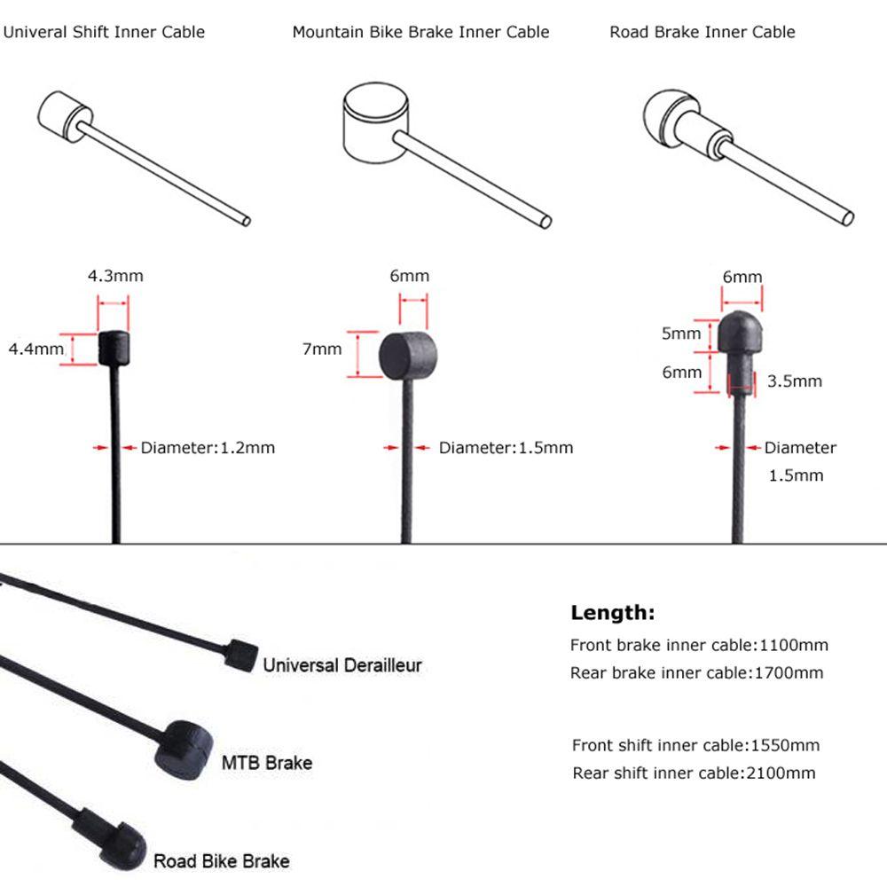 Передние Задние Детали Велосипеда Покрытый Тормоз Внутренний Провод Переключатель Скорости Линия Трос Сердечник