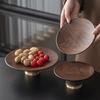 Изысканный деревянный ореховый поднос для чая, тарелка для закусок из сухофруктов, фруктовая тарелка, десертная тарелка, поднос для чайной лавки, форма для выпечки тортов, тарелки для димсама
