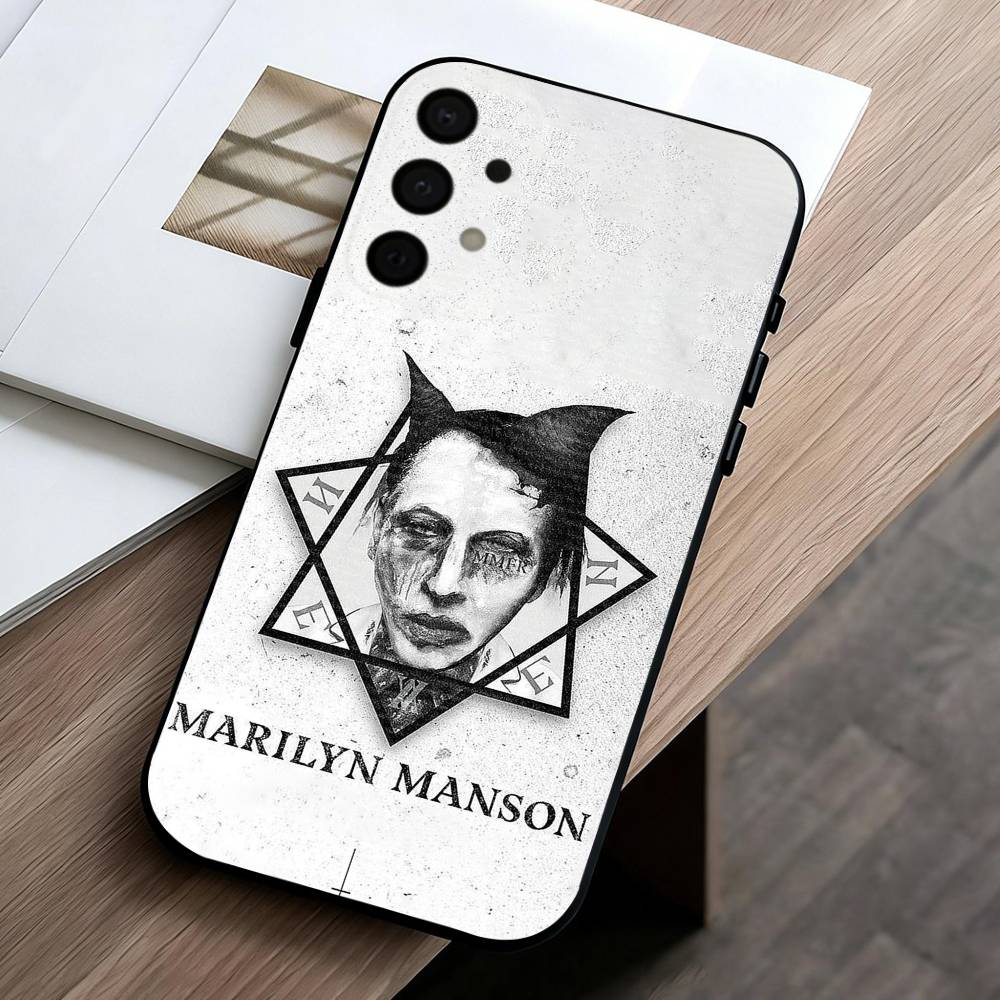 Чехол для телефона Singer M-Marilyn Manson для Samsung Galaxy A73, A72, A71, A70, A53, A52, A51, Мягкий силиконовый черный чехол