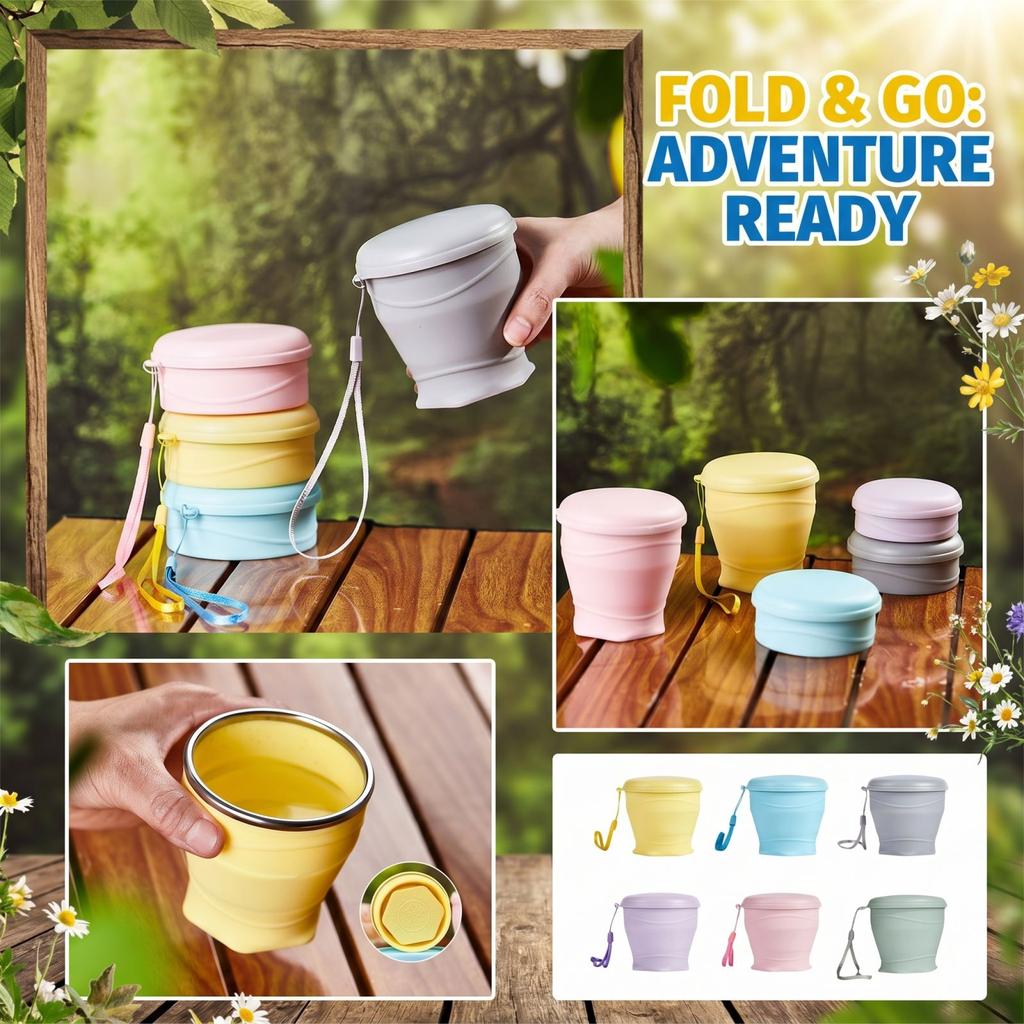 Portable Foldable Silicone Cup Outdoor Portable Tea Cup