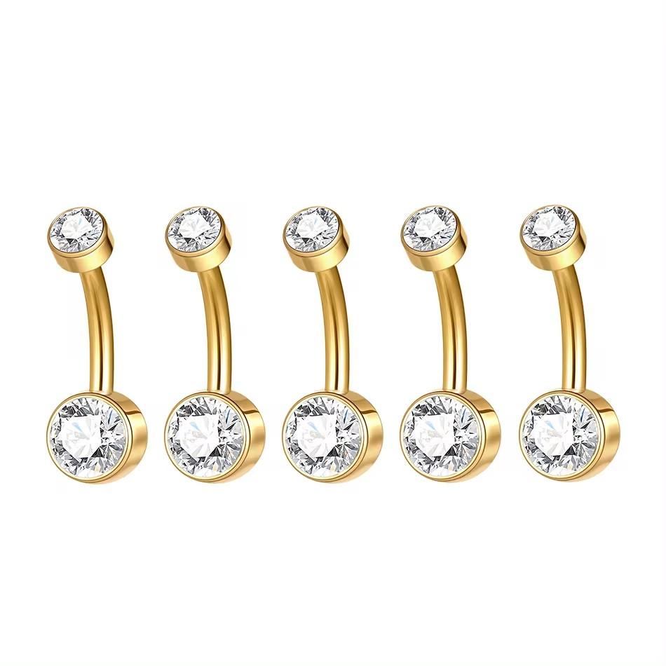 5/10 шт. Титановый пирсинг пупка 14G 6 мм 8 мм 10 мм 12 мм Пирсинг пупка Украшения с кубическим цирконием Короткая штанга Пирсинг пупка