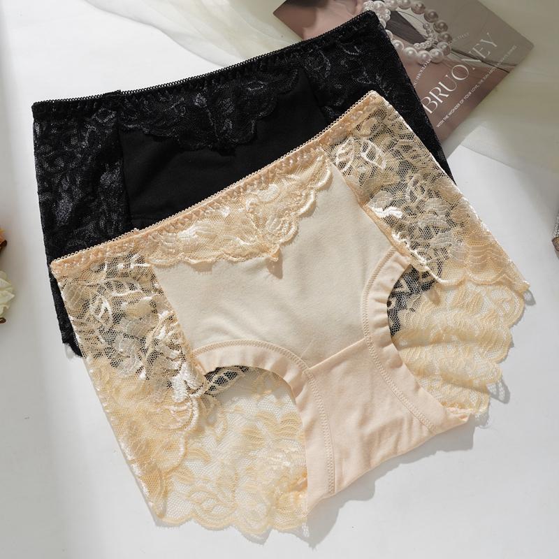 Ladies Sexy Lace Panties Summer Thin Seamless Mid Waist Breathable Ladies Panties