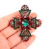 Red Cross Brooches For Women Vintage Pins Clothes Scarf Clip Jewelry
