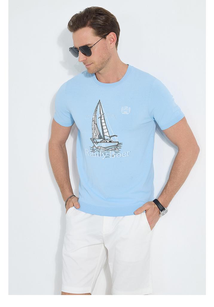 [Elite] 2025 Jacquard Sailing Short-sleeved T-shirt 7008