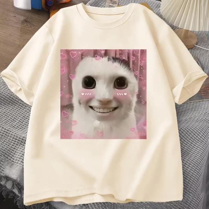 Goofy Ahh Cat T Shirt Meme Dank Cursed Weirdcore Cringey Tshirts Unisex Unisex I Got Too Silly Tshirt Huh Cat Memebn Crying Cat