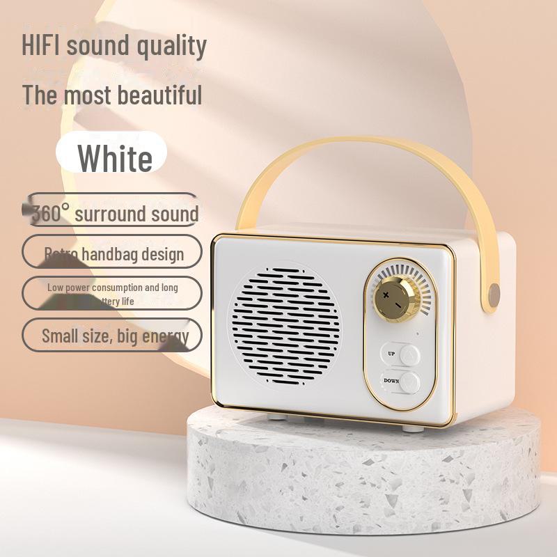 Ретро-динамик Bluetooth с портативным сабвуфером для использования на открытом воздухе – Мини-дизайн с USB и доступом к карте памяти, идеальный аудиоподарок для девушки